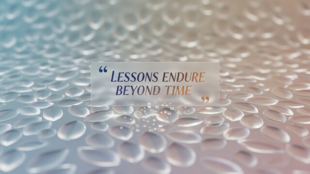 Abstract background featuring inspirational quote about enduring lessons