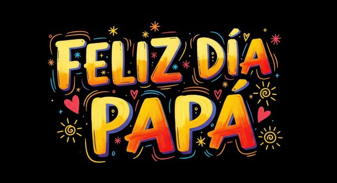 Feliz d a papa happy father's day colorful typography design