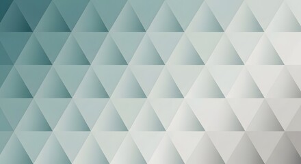 Obraz premium Geometric abstract background with a gradient of teal and white triangular patterns.