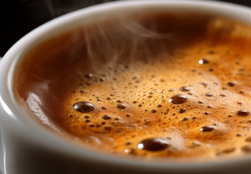 close up of a hot cup of coffee
