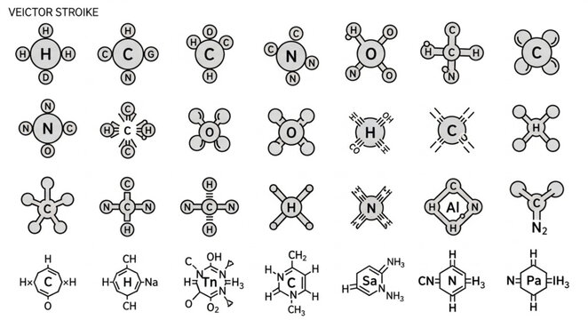Collection of chemical molecular structures and formulas.