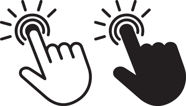 Two hands pressing buttons a simple illustration of interaction