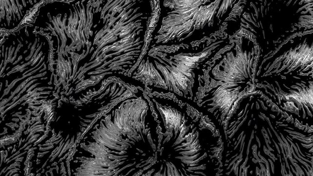 Freezing ice crystals forming frost pattern animation