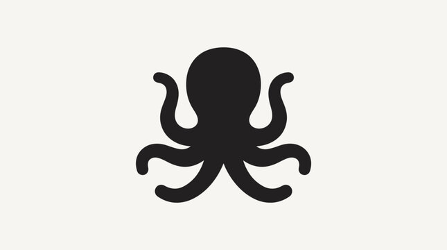 Black silhouette of an octopus.