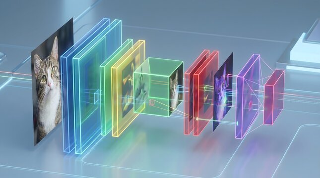 Deep Learning Convolutional Neural Network Image Recognition Concept