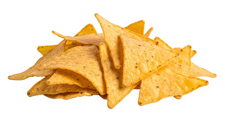 Naklejka premium Crispy ridged potato chips pile on transparent background.