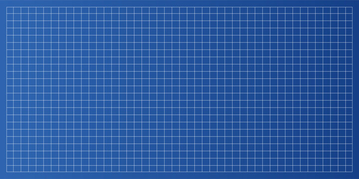 Vector blueprint background with graph grid and blue paper base. This blueprint bg is intended for architecture projects, construction plans, and engineering layouts.