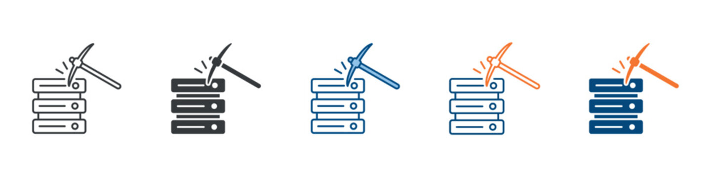 Data Mining Icon Set Multiple Style Collection