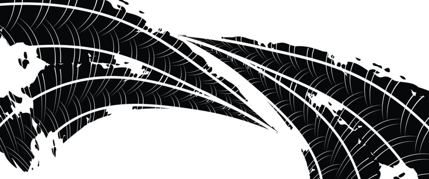 Tire tread marks, wheel textures, tire marks - car racing, motocross, drift, rally, off-road and others. modern