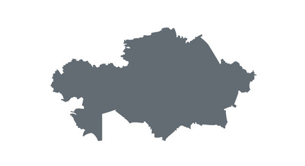 Fototapeta premium A dark abstract shape resembling a landmass or island set against a white background high quality