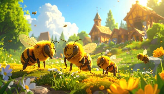 Cartoon bees