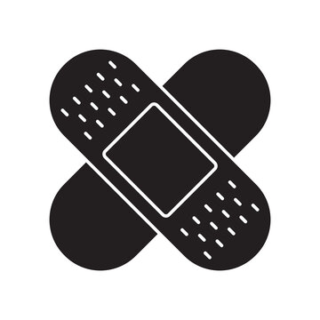 Crossed adhesive bandages icon glyph