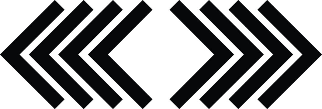 Black chevron arrows pointing right isolated on white background. High quality black chevron arrows pointing right isolated on transparent background.