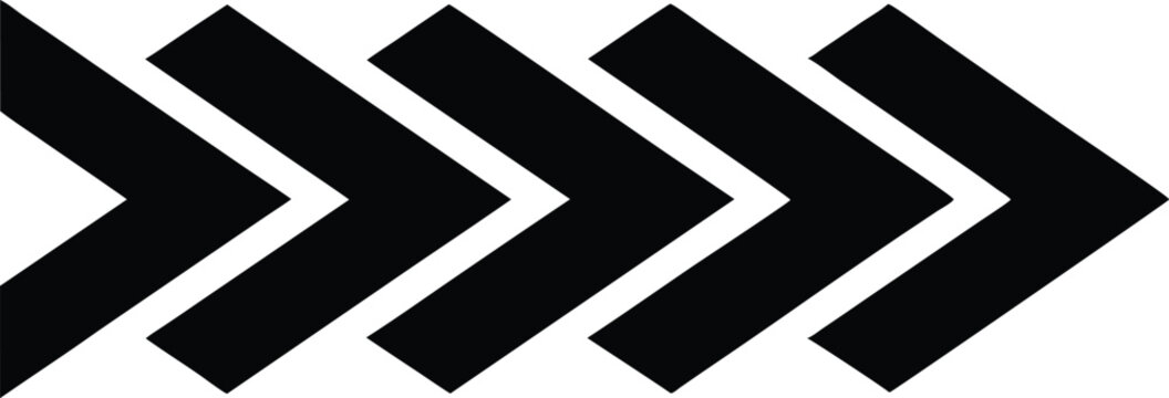 Black chevron arrows pointing right isolated on white background. High quality black chevron arrows pointing right isolated on transparent background.