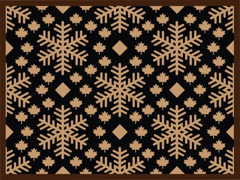 Snowflake and maple leaf pattern with diamond accents cold season winter pattern christmas pattern snowflake christmas decorative symmetry background seamless illustration repetition