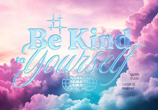 Liquid Crystal &ndash; Glass Typography for Logo, Poster & Branding (PSD)