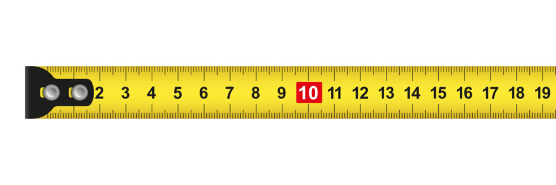 Metric Measuring Tape Centimeter Scale Vector Illustration Isolated on White Background