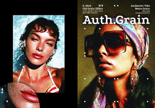 Authentic Photo Effect &ndash; Grain Printer for Poster & Social Media (PSD)