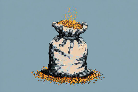 Sack of grain illustration 