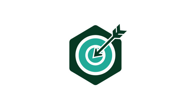 Precision Target Icon With Arrow Illustrating Goal Achievement And Success In Business