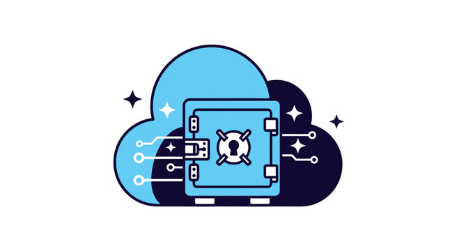 Secure Cloud Storage Digital Vault Technology Icon