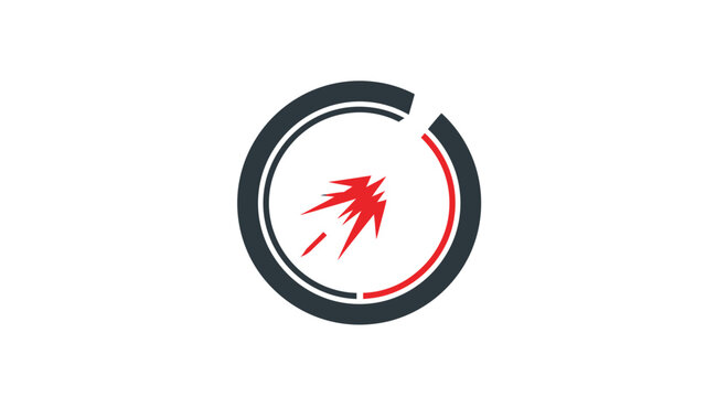 Striking Target Aiming Arrow Symbol Modern Logo Design