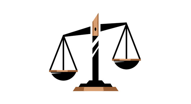 Symbolic Representation of Justice and Balance Depicted With Law Scale Illustration