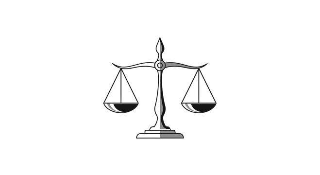 Symbolic Representation of Justice and Balance in Monochrome Artwork Design