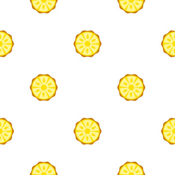 Pineapple slices pattern isolated on transparent background