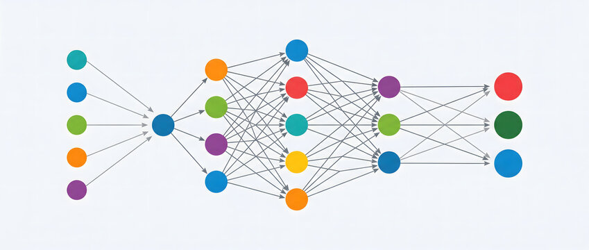 Multilayer neural network architecture diagram showing nodes connections and data flow