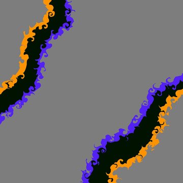 Diagonal Flame Streak Border &ndash; Orange & Purple Abstract Elements