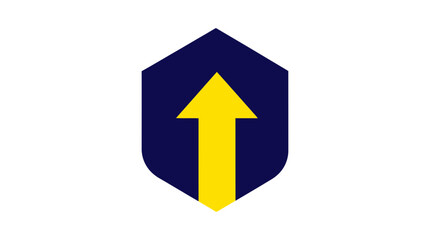 Fototapeta premium Upward Arrow Within a Hexagon Shape, Symbolic of Growth and Progression in Business