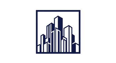 Fototapeta premium Urban Development Silhouette: A Modern Representation of Cityscape and Architectural Structures