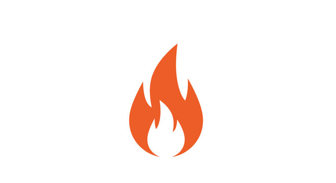 Flame icon symbol fire burning hot.