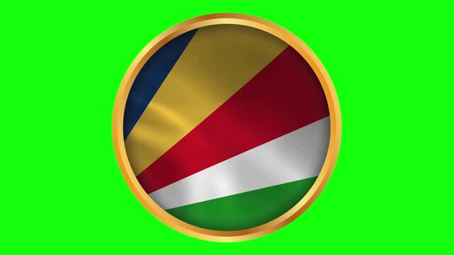 Seychelles Round Framed National Wavy Flag Circular Blowing Flag of Seychelles