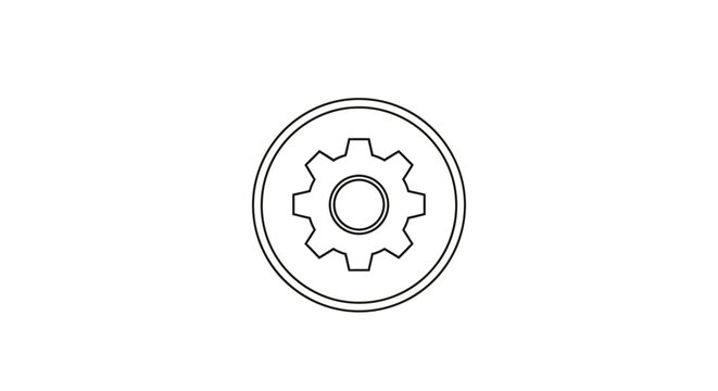 Gear icon in a circle symbol.