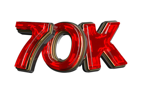 70k followers milestone, 3d render celebrating social media achievement