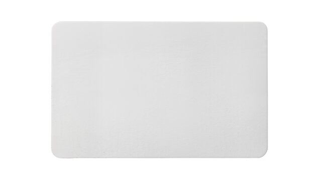 Blank white rectangular card with rounded corners, isolated on transparent background