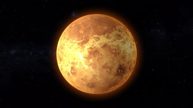 Realistic Rotating Venus Loop, Planet Animation in Space HD Background