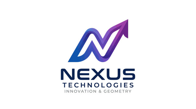 Modern technology logo features geometric shapes and minimalist design elements