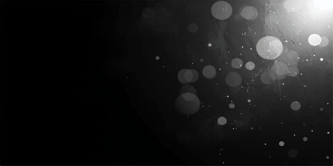 Glowing abstract light background with white bubbles and motion particles across a dark night sky galaxy design featuring an artistic earth planet and glowing star effect © Abdul