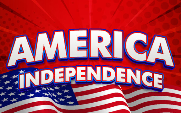 america independence united states patriotic typography editable text effect font style template design lettering