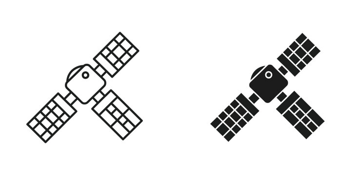 Comparison of two different satellite designs with solar panels and central bodies
