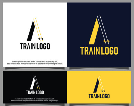 Train wheel shaped logo design
