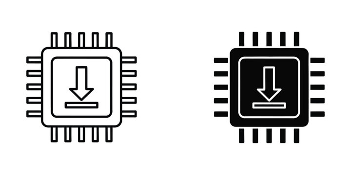 Contrast between old and new style firmware update icons on microchips