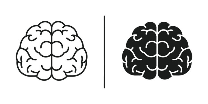 Contrast between a light and dark depiction of human brain hemispheres