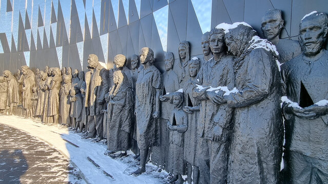 Mass Sculpture WWII Civilian Victims Nazi Genocide Memorial Wall
