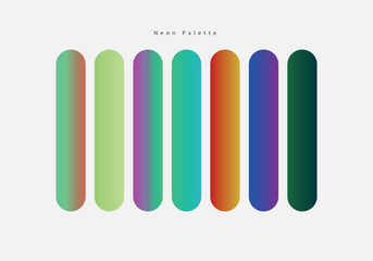 Fototapeta premium Neon Palette - Modern Fluid Color Gradient Layout Vector