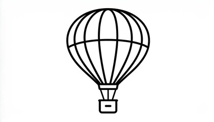 Naklejka premium Simple Line Art Illustration of a Hot Air Balloon.