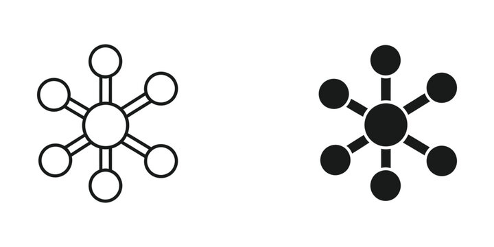 Comparison of filled and unfilled circular node structures in a radial diagram format